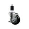 Service Caster 3.5'' SS Black Poly Swivel 1-1/2'' Expanding Stem Caster with Brake SCC-SSEX20S3514-PPUB-BLK-TLB-112 - alternate 1